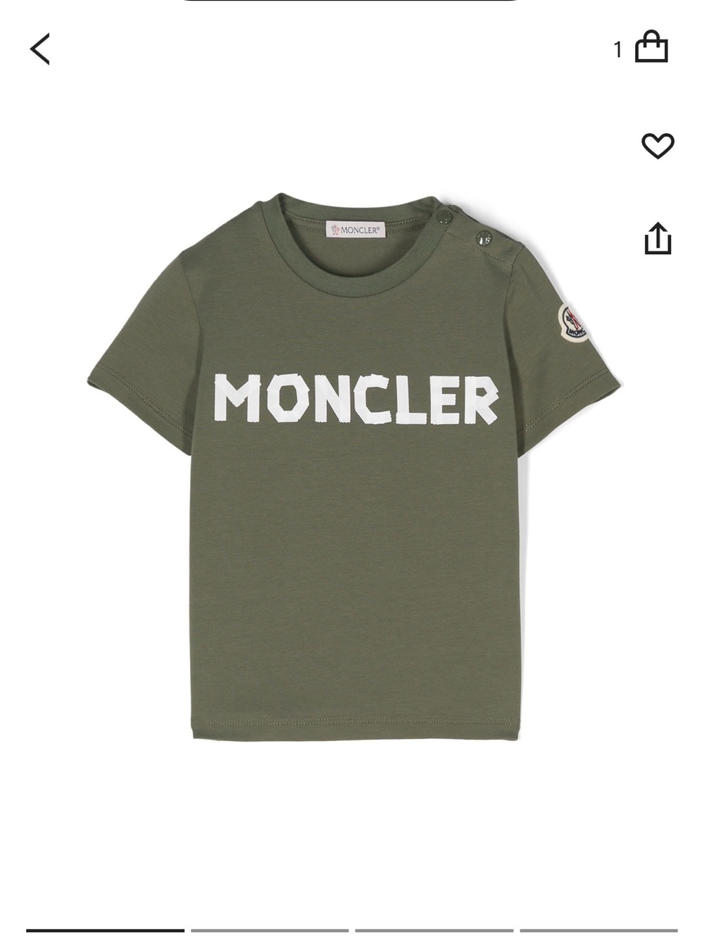 Moncler Boys' Green Logo Short-Sleeve Tee
